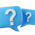 Deux bulles de dialogue bleues avec des points d'interrogation blancs, symbolisant les questions fréquentes sur le massage californien de EMPAB